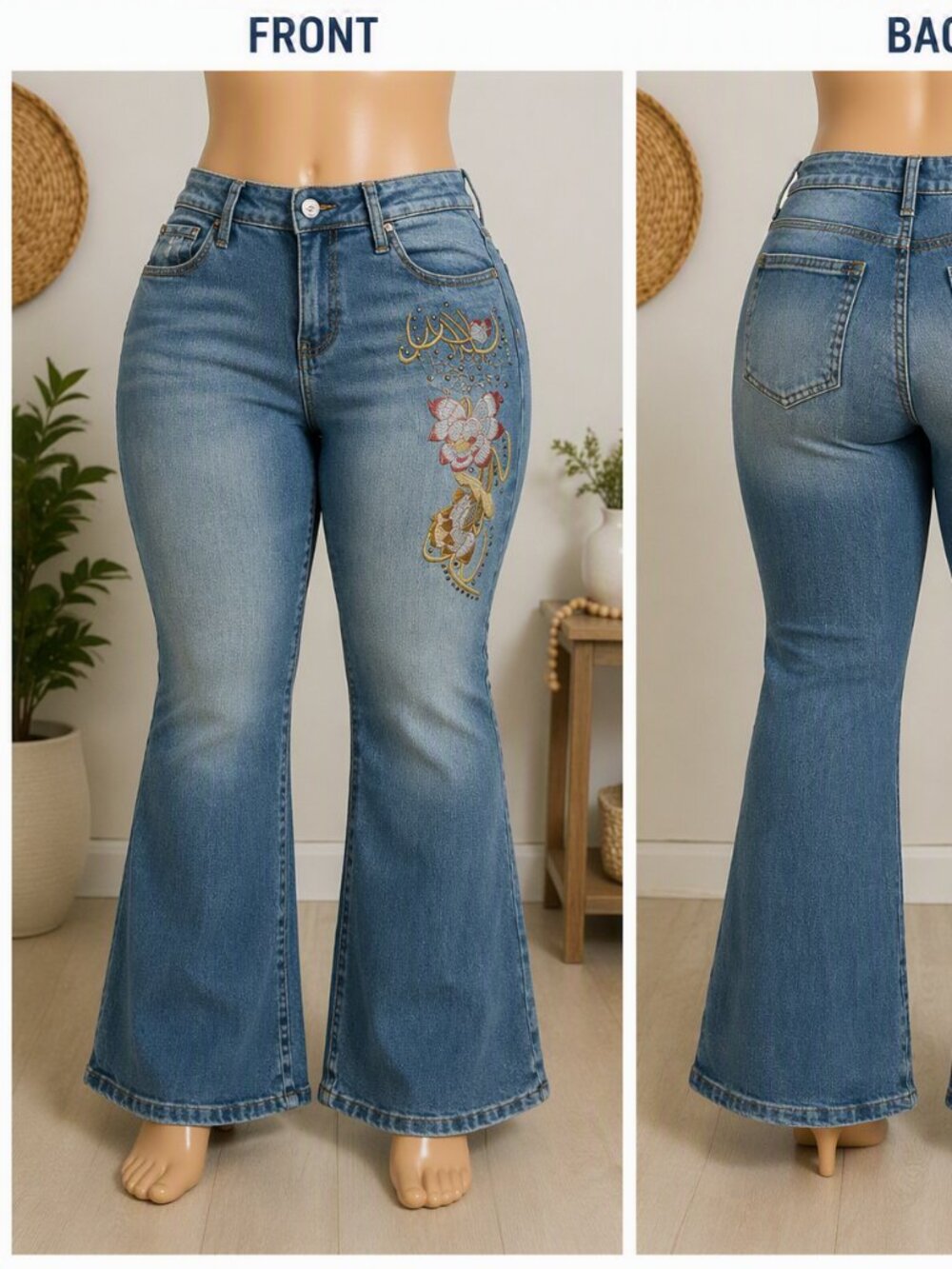 Stylish Embellished Bootcut Jeans – Must Have!